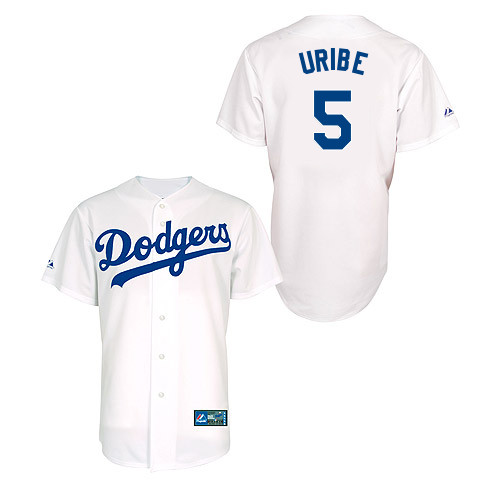 Juan Uribe #5 Youth Baseball Jersey-L A Dodgers Authentic Home White MLB Jersey